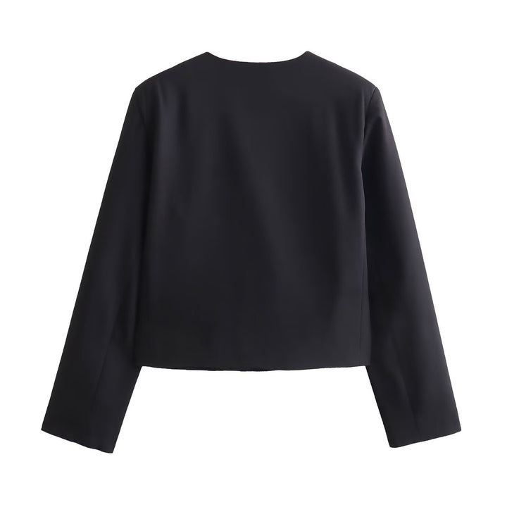 Damen Kurzblazer im Boxy‑Cut mit dekorativen Zierknöpfen und aufgesetzten Taschen Drune