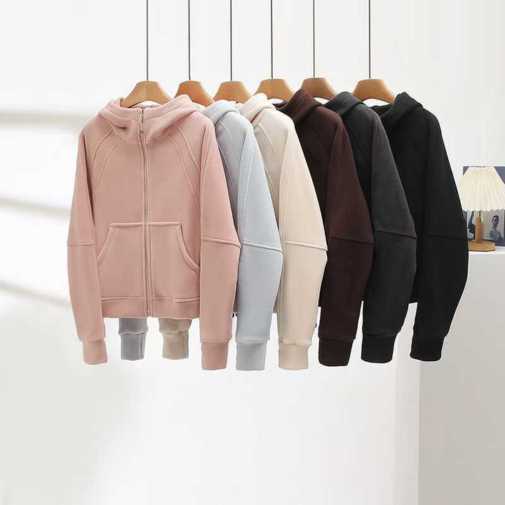 Damen Sportlicher Zip-Hoodie mit kuscheligem Innenfutter Drune