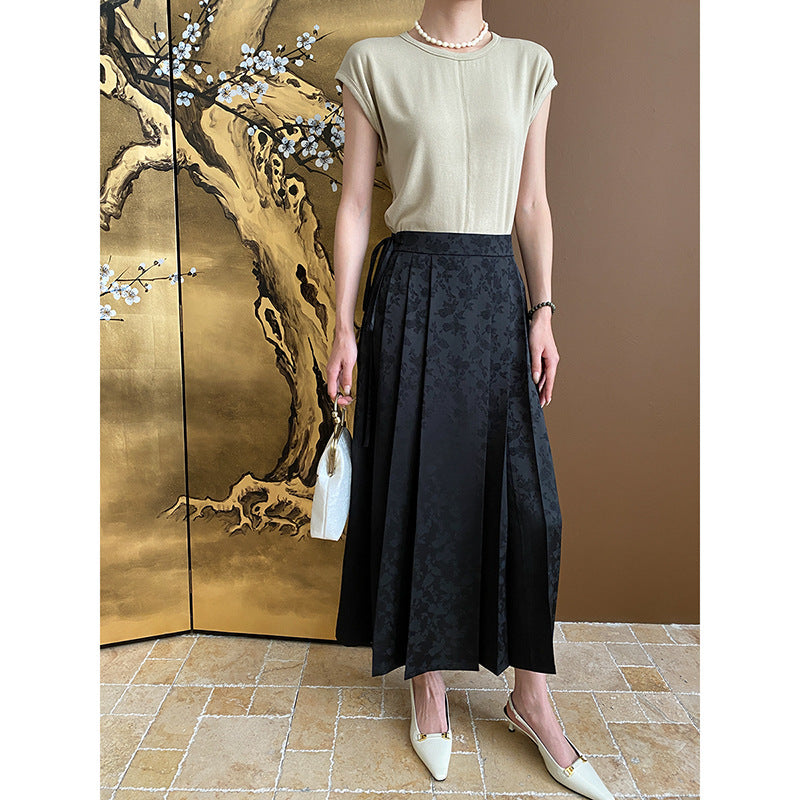 Damen Elegantes Wickel-Midikleid mit transparenten Details Drune