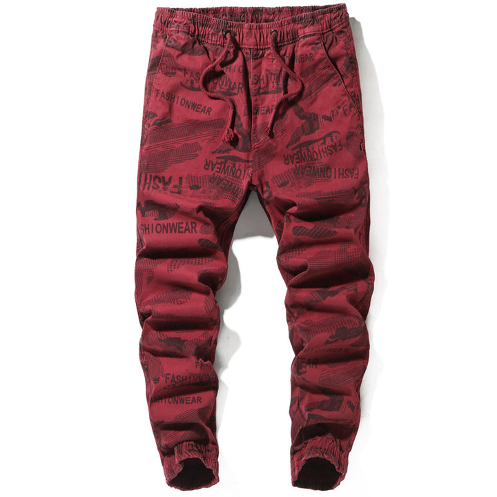 Herren Camouflage-Jogginghose mit elastischem Tunnelzugbund, tapered Schnitt und Allover-Print Drune