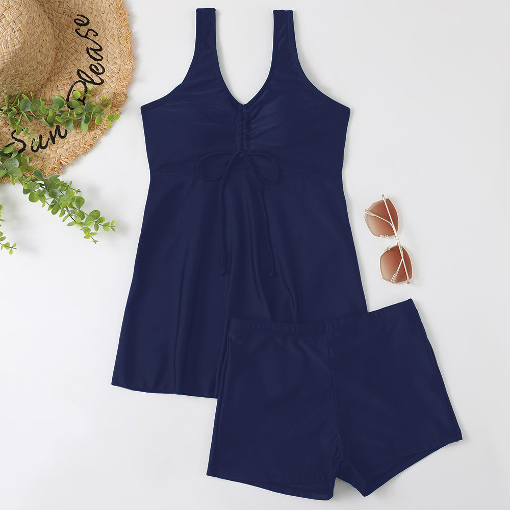 Damen Tankini-Set mit modischem Blumendruck und Rüschen Drune