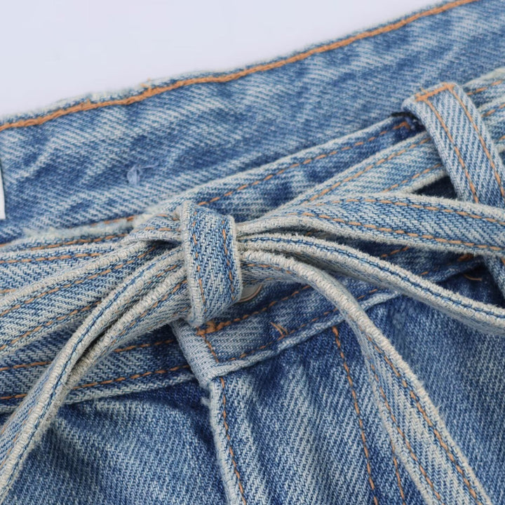 Damen Weite Jeans im Destroyed-Look mit verstellbarem Bund Drune