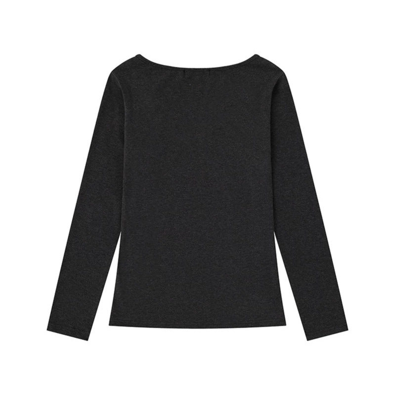Damen Longsleeve-Shirt mit Fotoprint und Nietenapplikation Drune