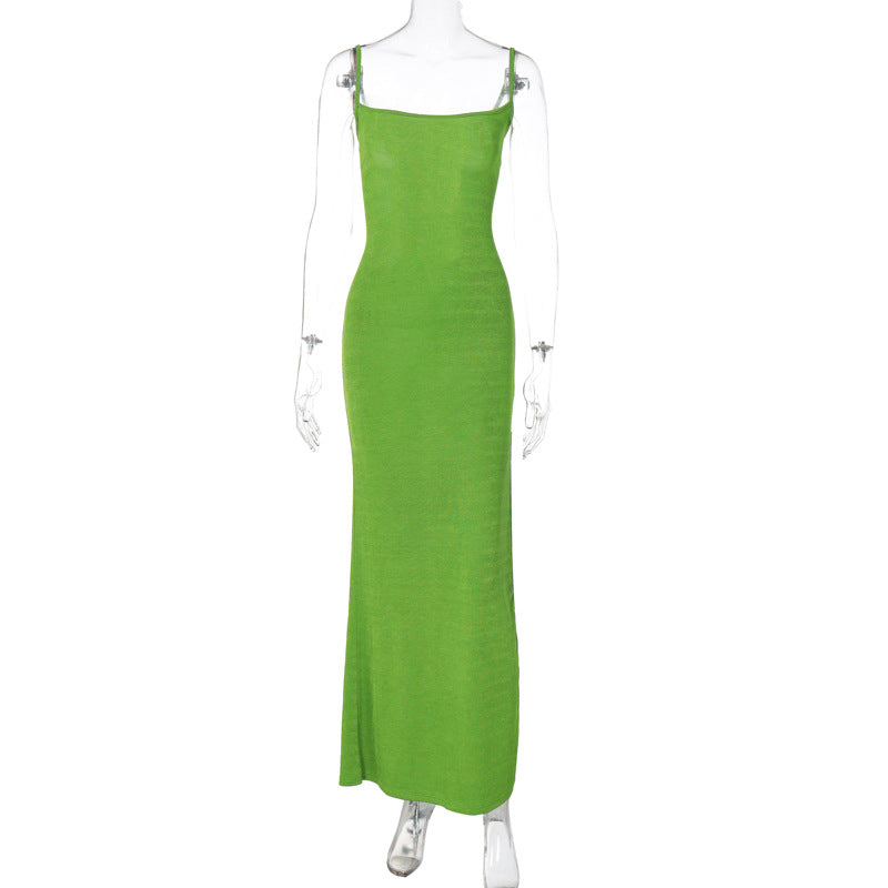 Damen Langes Abendkleid mit elegantem Trägerdesign und figurbetonter Silhouette Drune