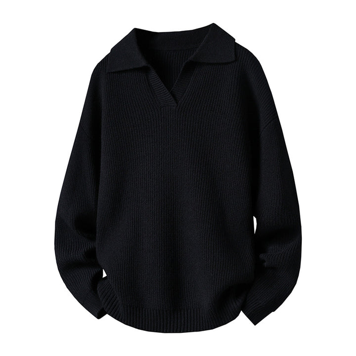 Damen Oversized Pullover mit Kragen Drune