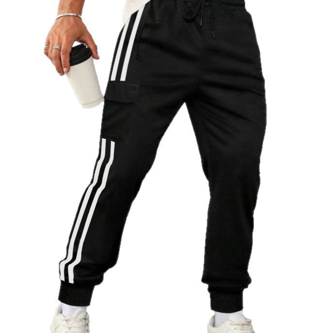 Herren Utility-Jogginghose mit aufgesetzter Känguru-Tasche und breiten Kordeln Drune