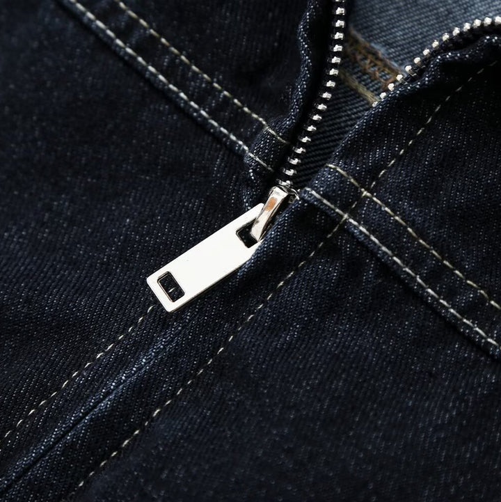 Damen High-Waist Jeanshose mit weitem Bein und Kontrastnähten Drune