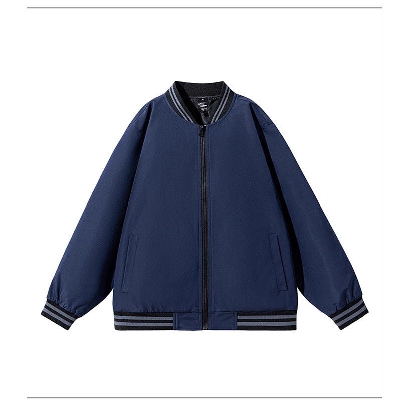 Herren Weite Oversize-Bomberjacke im Utility-Look mit gestreiften Rippbündchen und durchgehendem Reißverschluss Drune