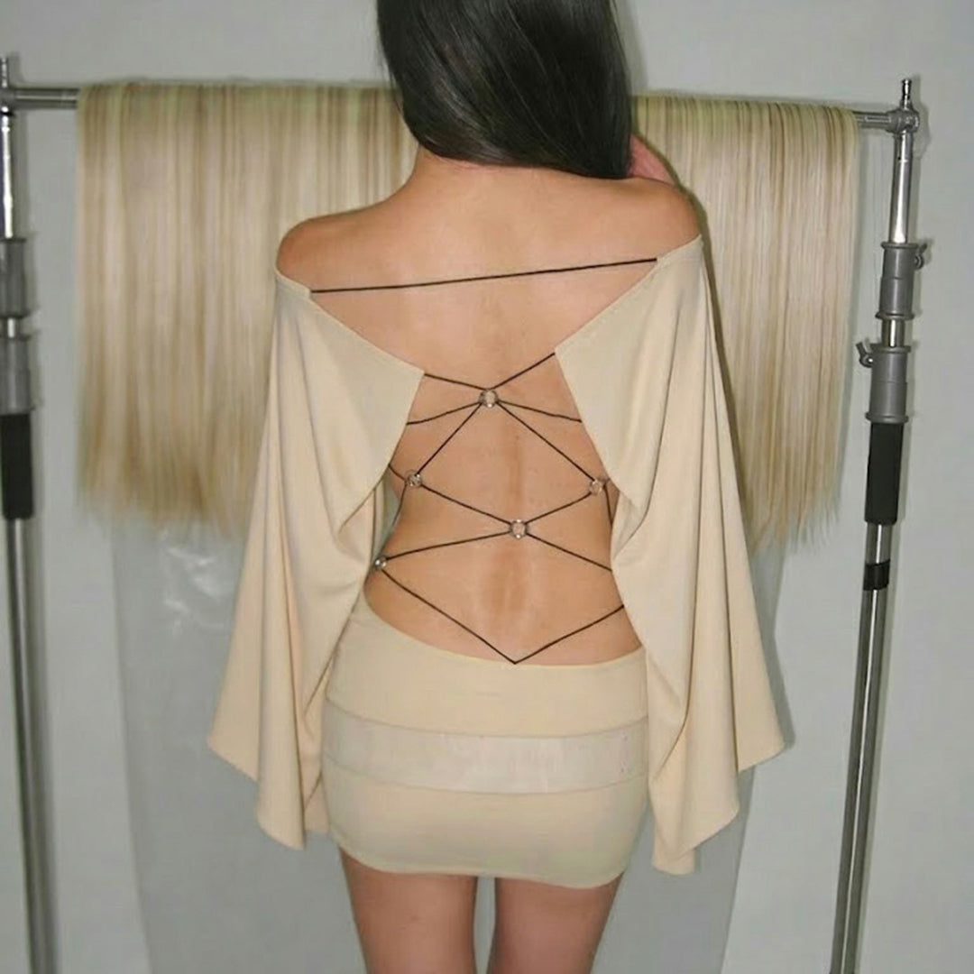 Damen Kleid mit off-shoulder Design und raffinierten Cut-Out-Details Drune
