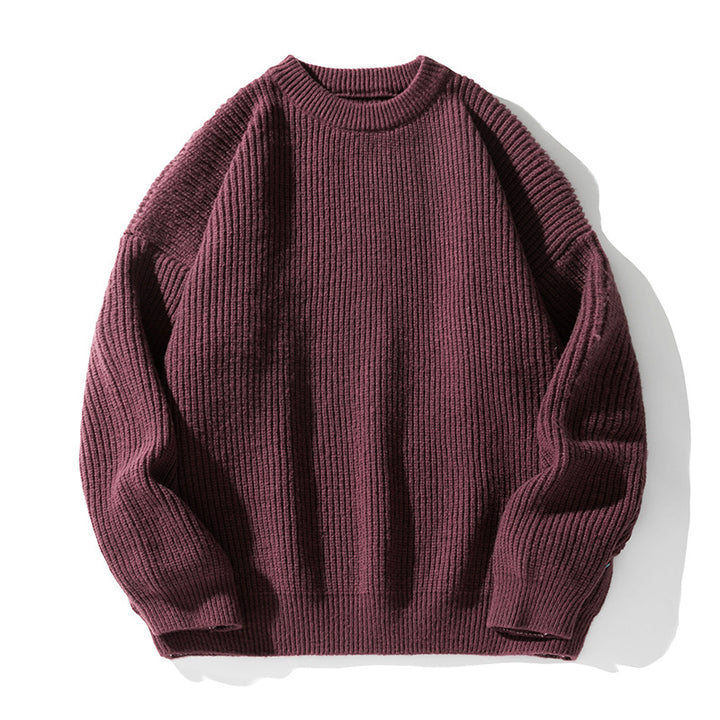 Unisex Oversize Grobstrickpullover mit Raglanärmeln und gerippten Bündchen Drune