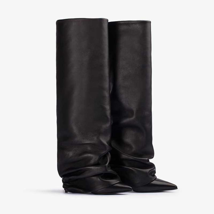 Damen Slouchy Hochhackige Stiletto Stiefel Drune