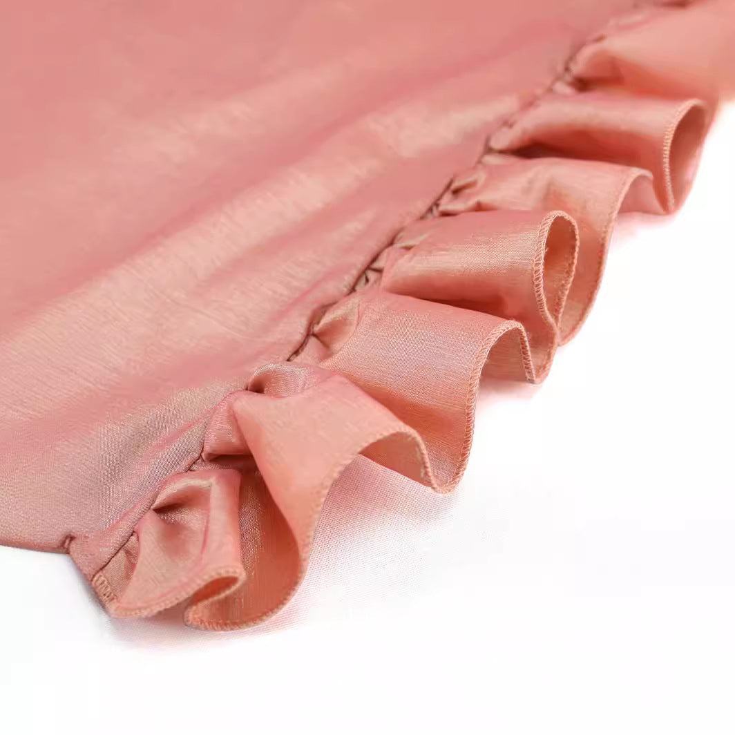 Damen elegante Palazzo-Hose mit voluminösen Rüschendetails Drune