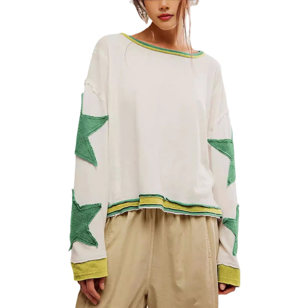 Damen lässiger Pullover mit Sternen-Design Drune