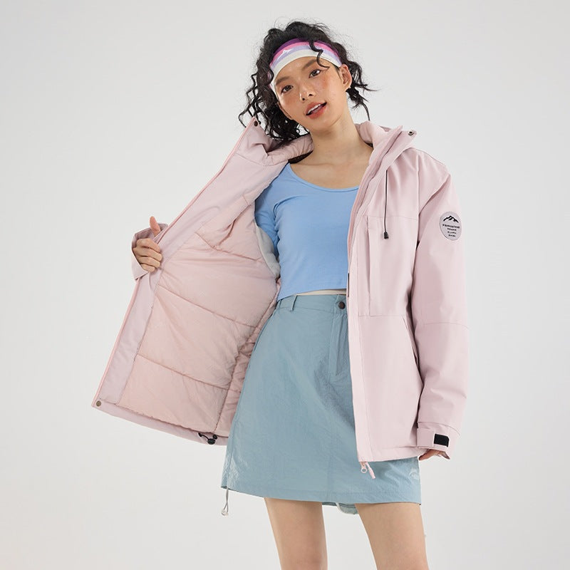 Damen Wattierte Winterjacke mit Kapuze, wasserabweisend und winddicht Drune