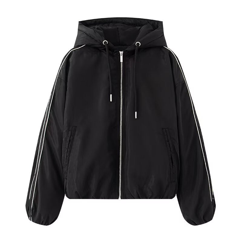 Damen sportliche Übergangsjacke mit hohem Kragen und praktischen Taschen Drune
