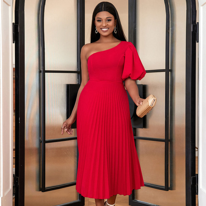 Damen Einseitiges Maxikleid mit Plissee-Details Drune