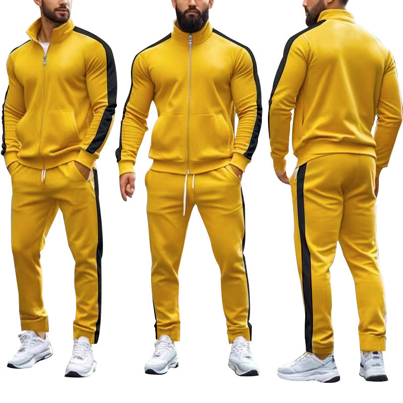 Herren Sportlicher Trainingsanzug mit modernem Stehkragen und praktischen Taschen Drune