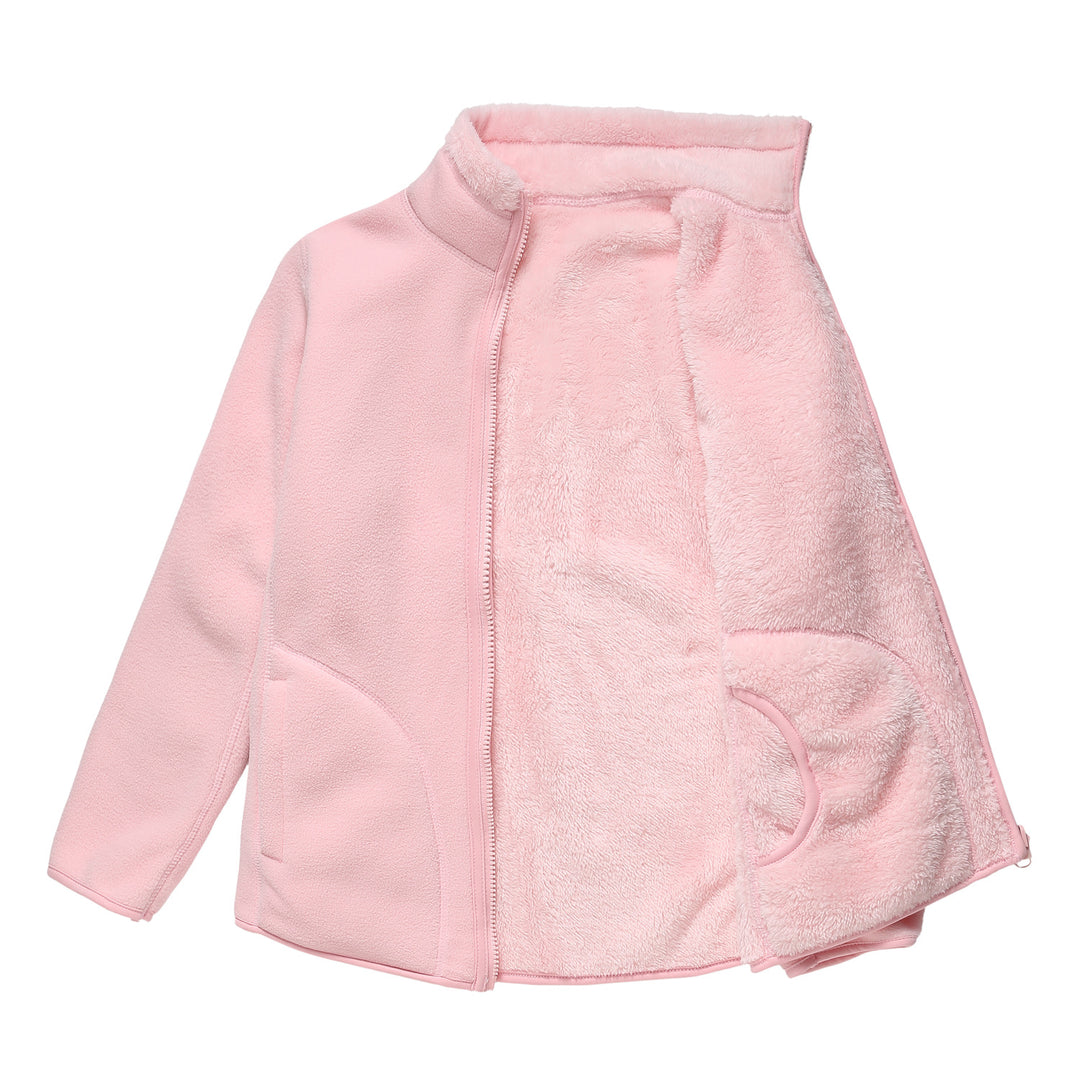 Damen nan kuschelige Fleecejacke mit hohem Stehkragen, durchgehendem Reißverschluss und figurformenden Nähten Drune