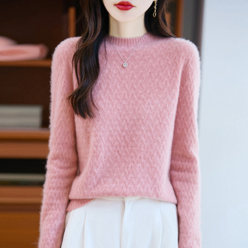 Damen Weicher Feinstrick‑Pullover mit kurzem Mockneck, leichter Mohair‑Optik und entspannter Silhouette Drune