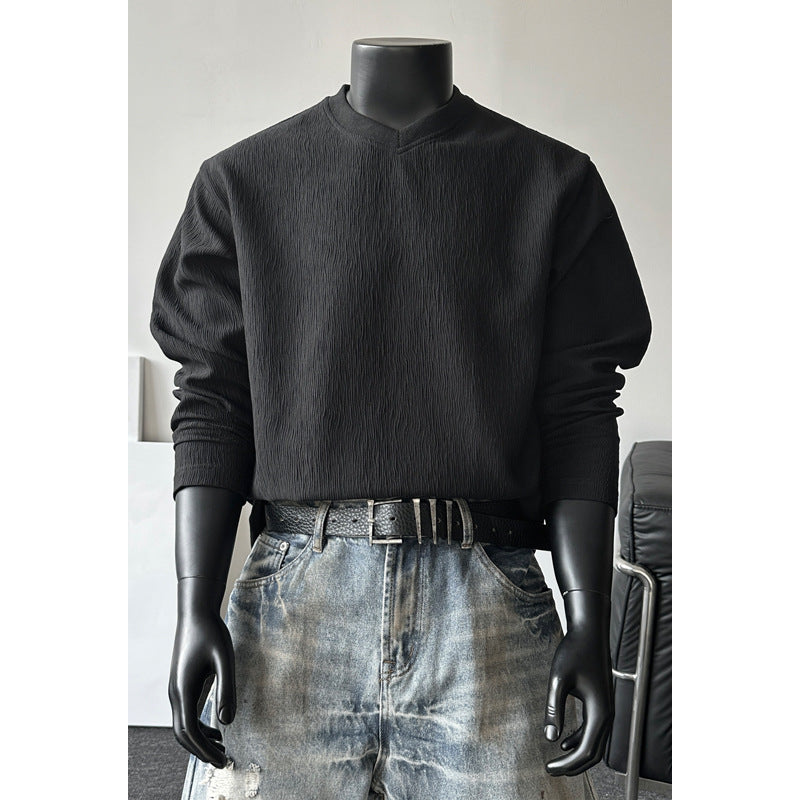 Damen Lässiger Strickpullover mit V-Ausschnitt Drune