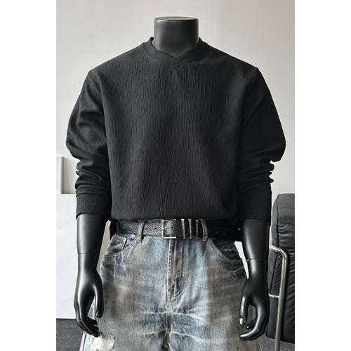Damen Lässiger Strickpullover mit V-Ausschnitt Drune