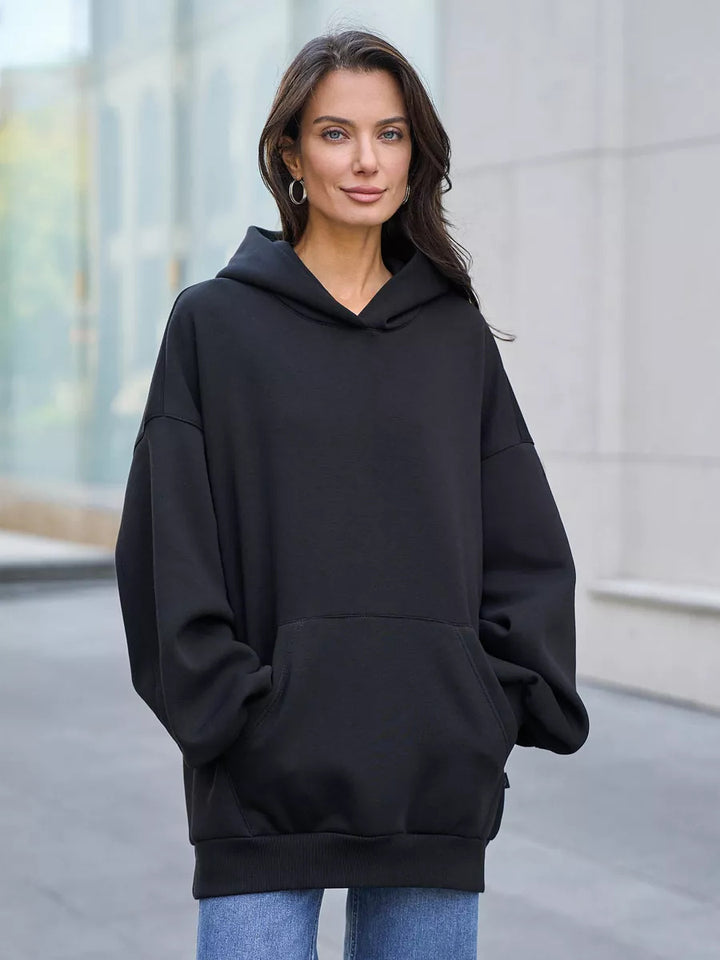 Damen Oversized Kapuzenpullover mit extra weitem Schnitt und Kängurutasche Drune