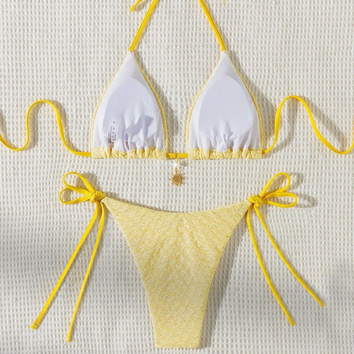 Damen Triangel-Bikini mit zarten Rüschendetails Drune