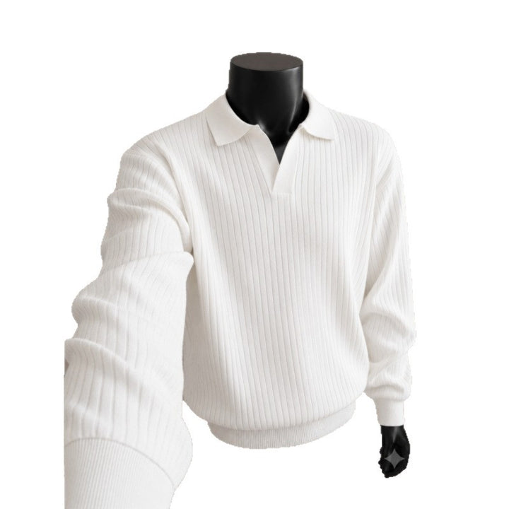 Herren Modischer Strickpullover mit V-Ausschnitt Drune