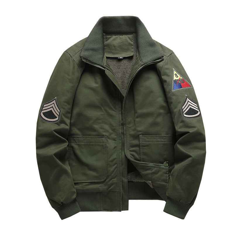 Herren Piloten-Blouson mit Sherpa‑Futter und auffälligen Aufnäher‑Details Drune