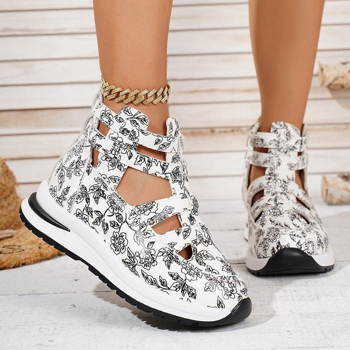 Damen Designer-Sneaker mit floralem Muster Drune