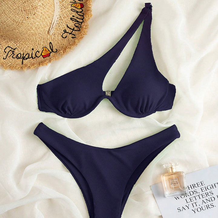 Damen Triangel-Bikini mit asymmetrischem Schnitt und gepolstertem Oberteil Drune