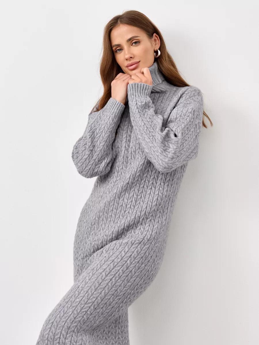 Damen Grobstrick Rollkragenpullover mit modernen Zopfmuster und lässigem Schnitt Drune