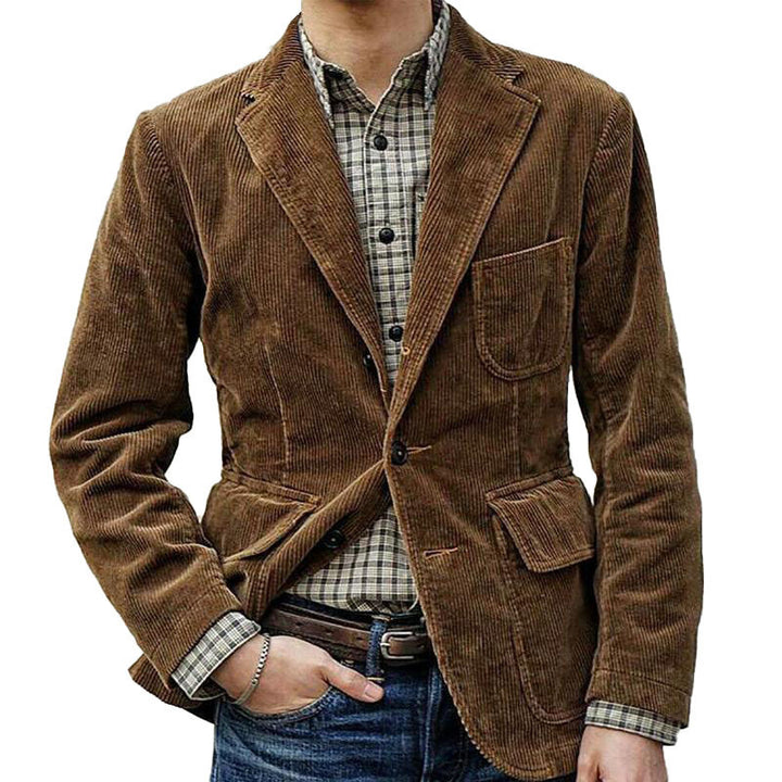 Herren Kordweste im Vintage-Stil mit aufgesetzten Taschen und Knopfverschluss Drune