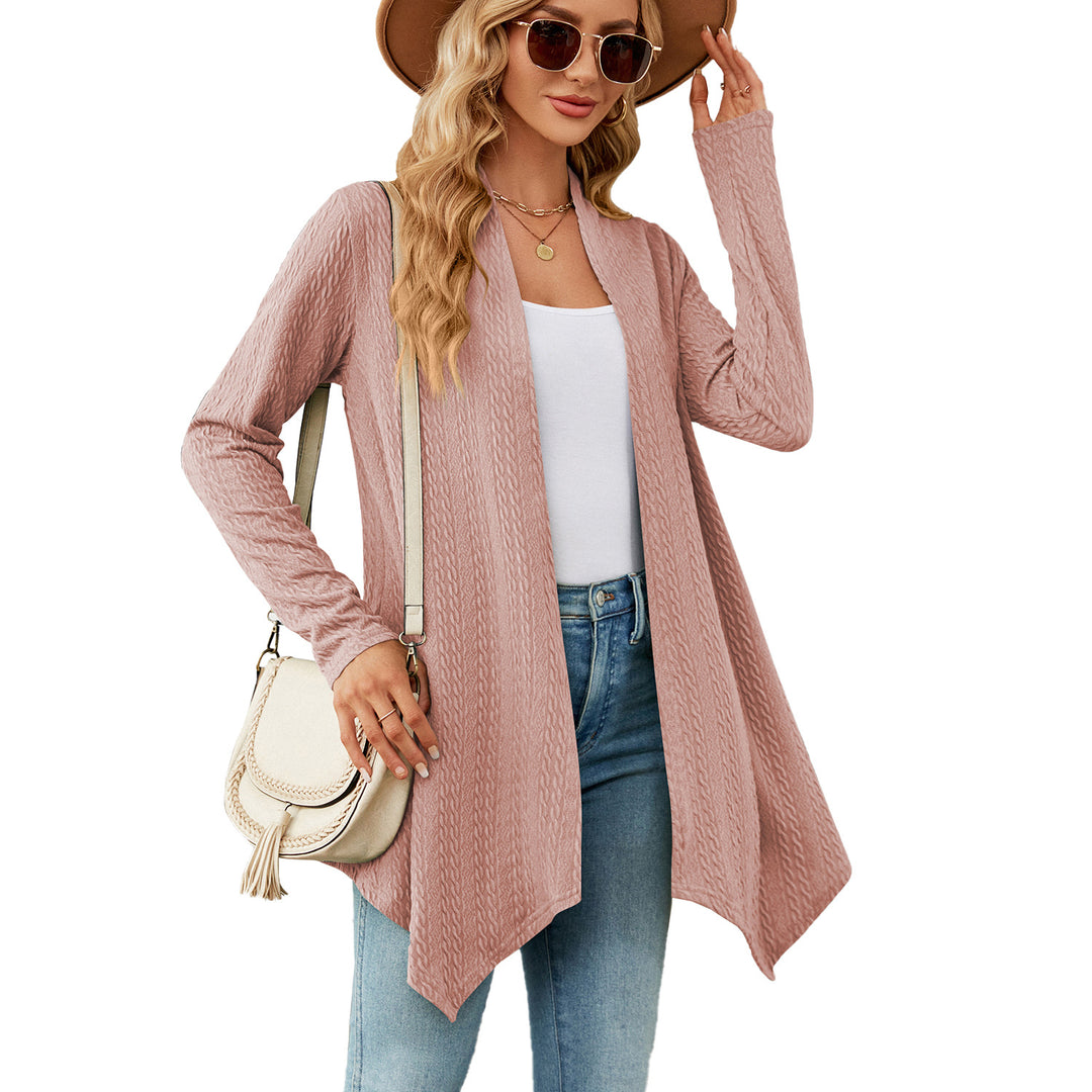 Damen Strickjacke mit strukturiertem Waffelmuster und offener Front Drune