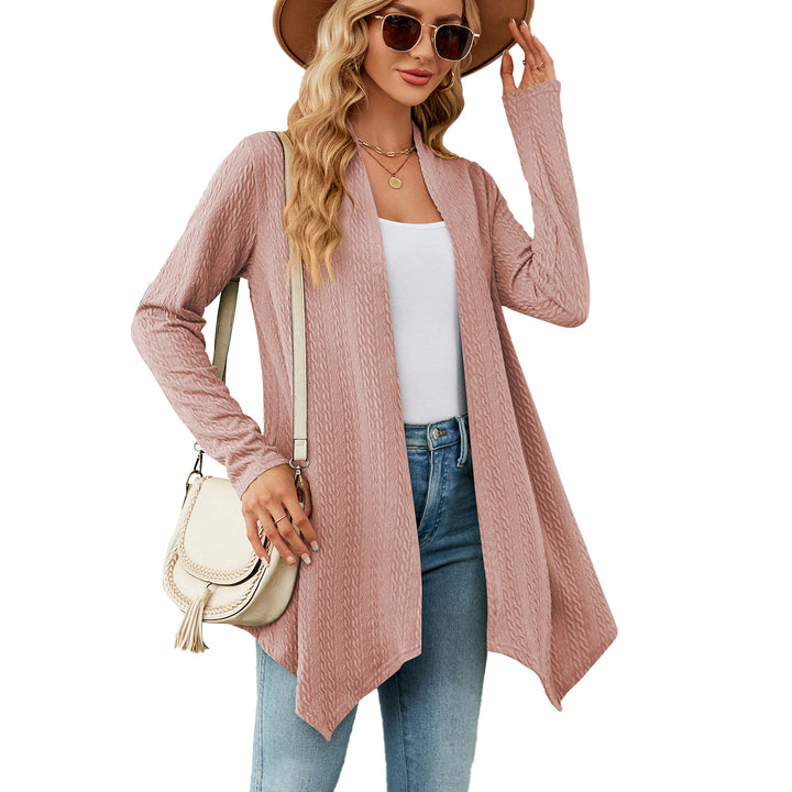 Damen Strickjacke mit strukturiertem Waffelmuster und offener Front Drune