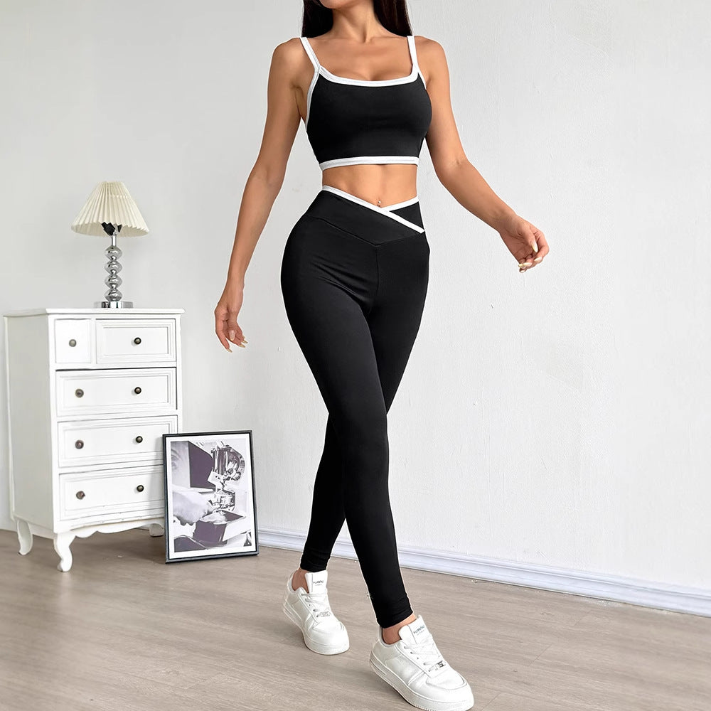 Damen Sportliches Set mit engem Oberteil und hoch geschnittenen Leggings Drune