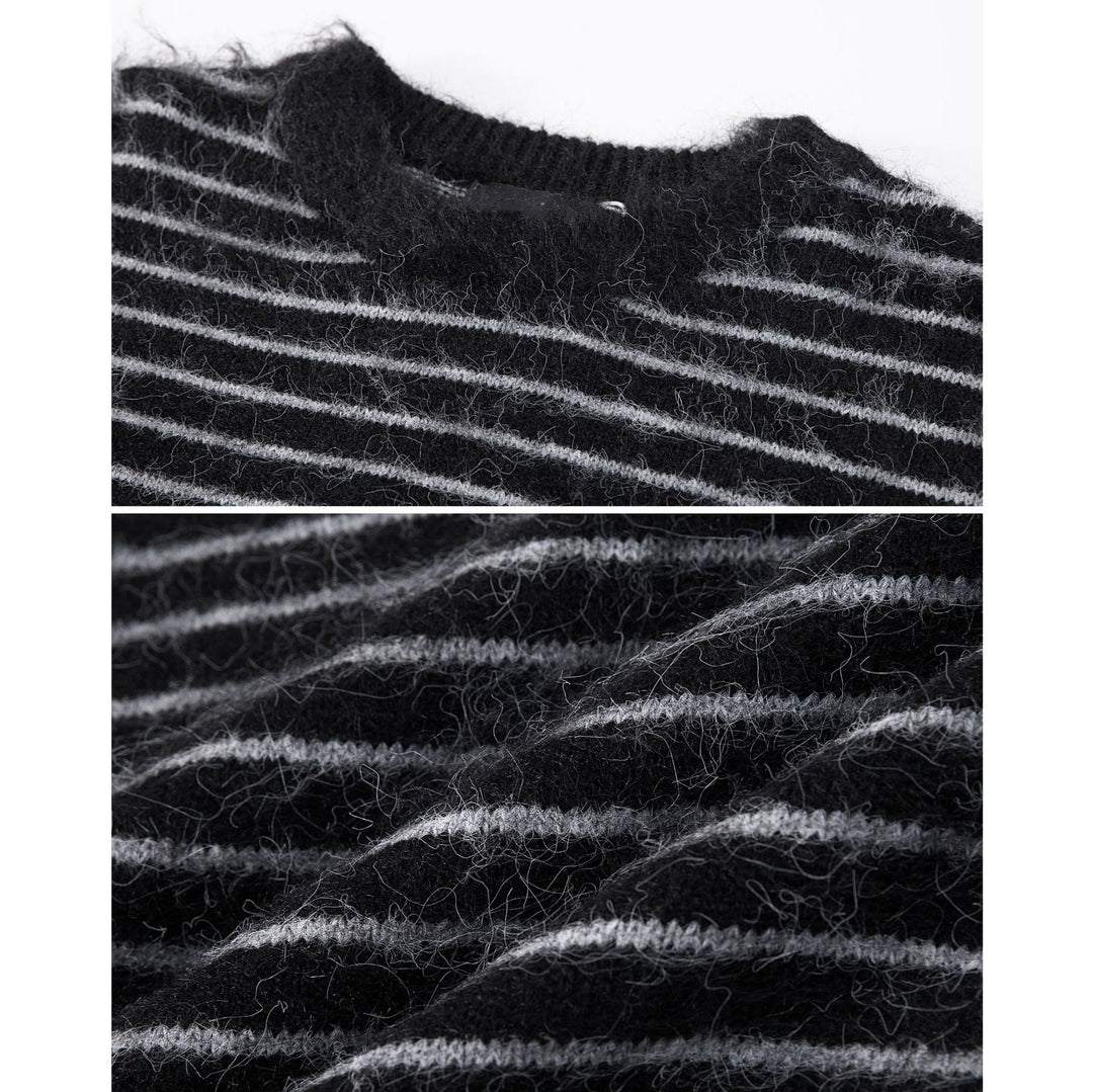 Damen Lässiger Strickpullover mit Streifen Drune