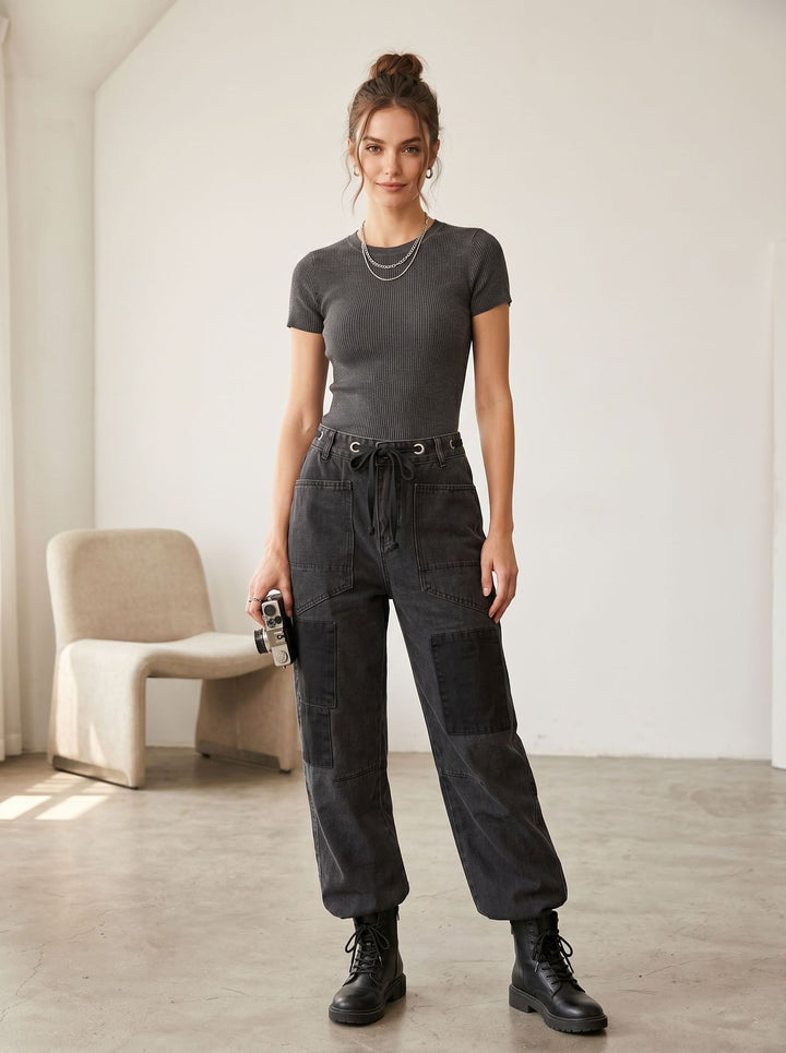 Damen nan oversized Strickpullover mit Rundhalsausschnitt und entspannter Silhouette Drune