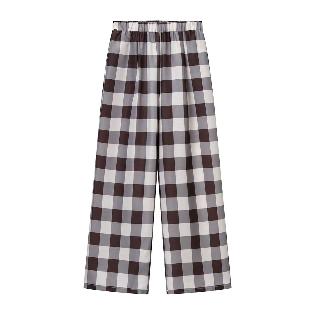 Damen weite Karottenhose mit elastischem Bund Drune