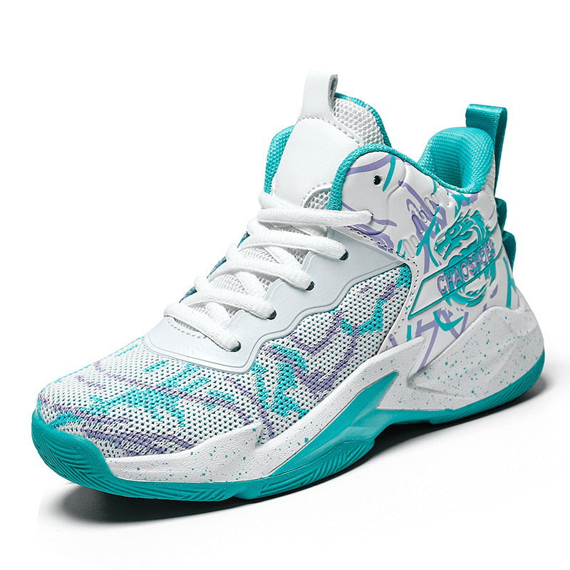 Herren High-Top Basketball-Sneaker mit gestricktem Mesh-Obermaterial, stabiler Fersenkappe und griffiger Profillaufsohle Drune