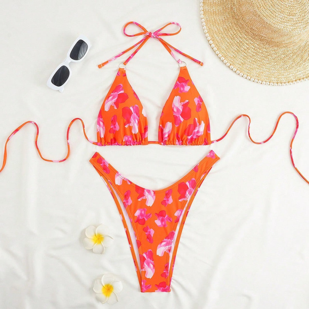 Damen Triangel-Bikini-Set mit floralem Design Drune