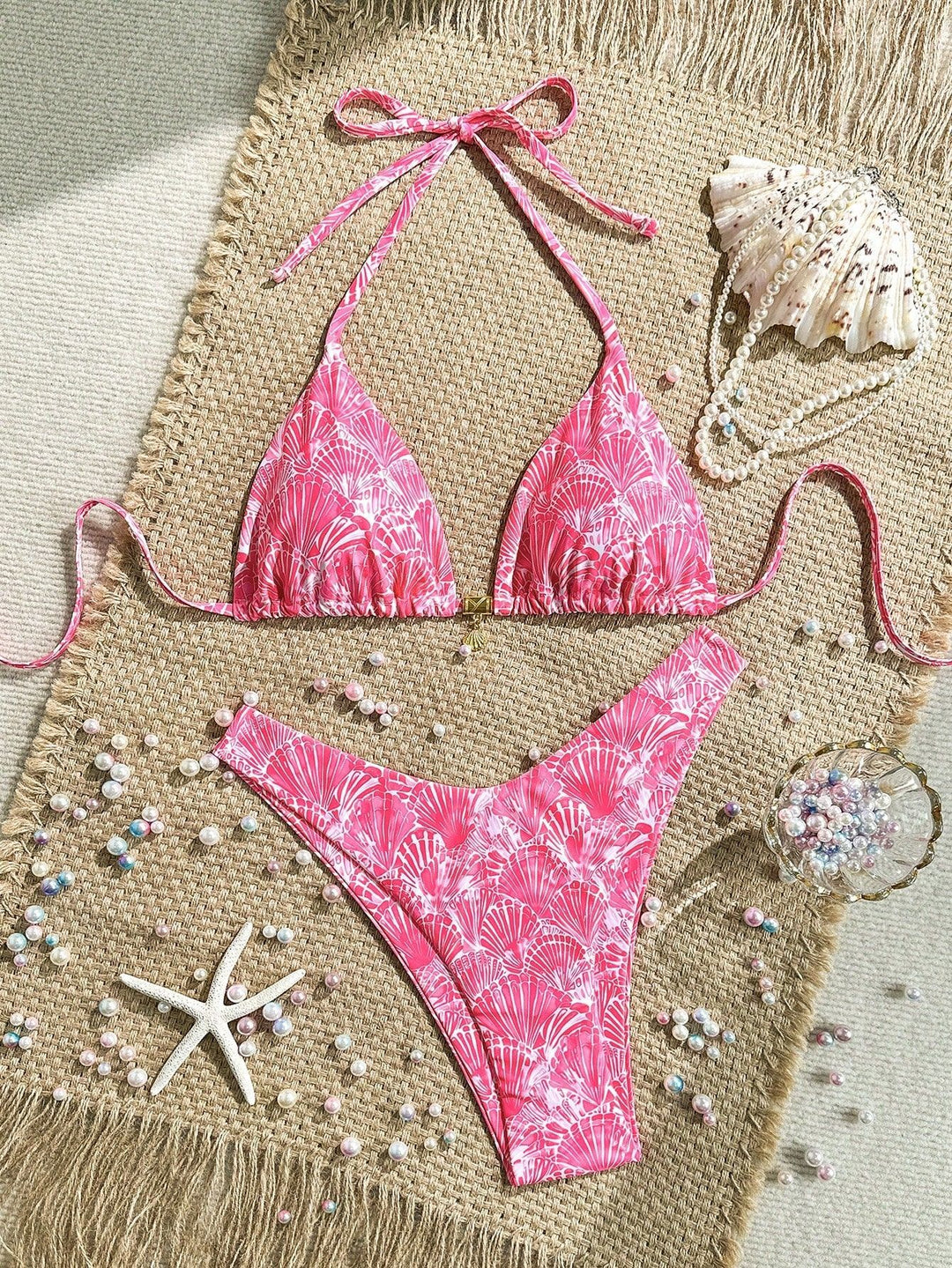 Damen Triangel-Bikini mit floralen Mustern Drune