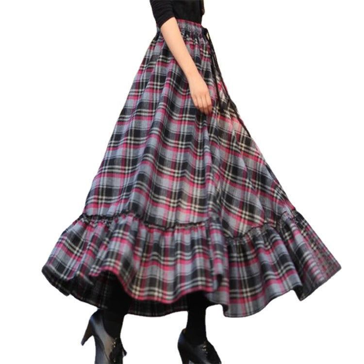 Damen Maxi-Rock mit eleganter Absatz und Viskose-Mix Drune