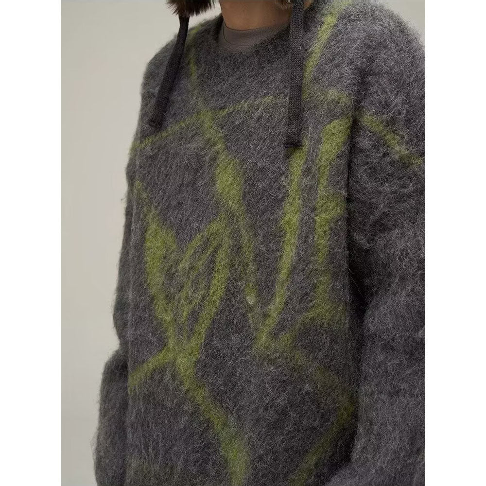 Herren Modischer Oversized Pullover mit einzigartigem Muster Drune