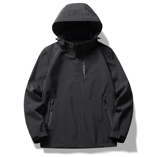 Herren zweilagige Softshell-Regenjacke mit abnehmbarem Fleece‑Innenlayer und verstellbarer Kapuze Drune