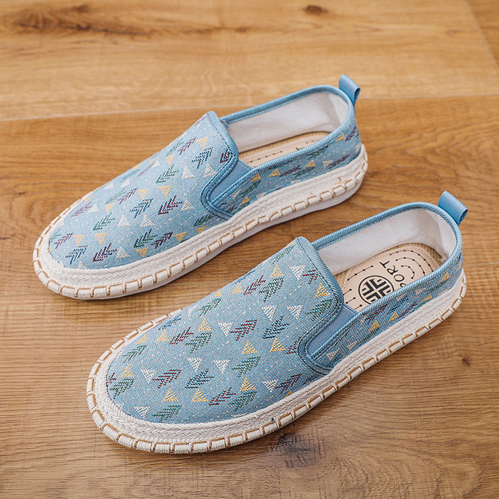 Damen Bequeme Slip-On Mokassins mit buntem Muster Drune