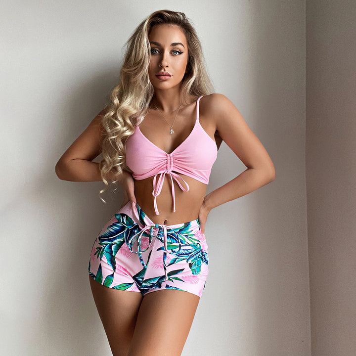 Damen Sportliches Bikini-Set mit floralem Hosen-Design Drune