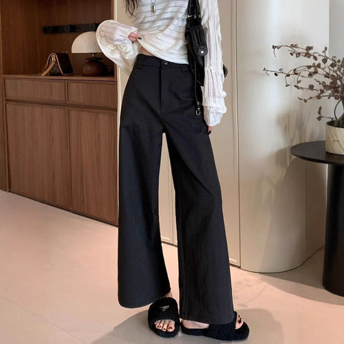 Damen Weitgeschnittene High-Waist-Hose Drune