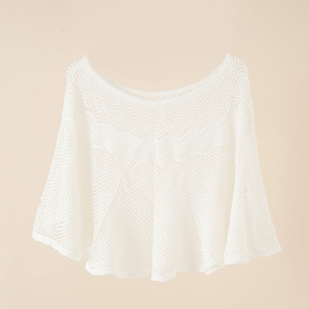Damen luftiger Strickponcho im modernen Design Drune