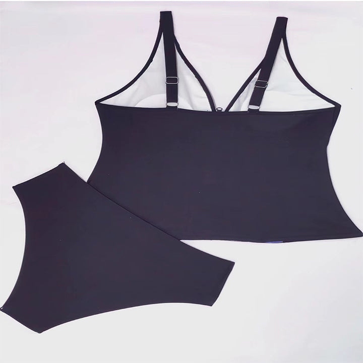 Damen Badeoberteil mit floralem Reißverschluss und passendem Slip Drune